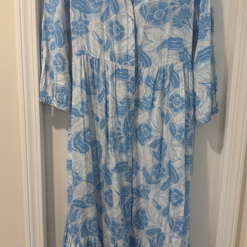 Floral Blue and White Women's Dress